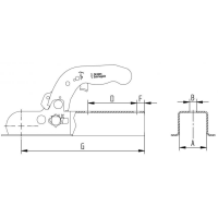 KNOTT - Zaczep kulowy K 7,5-M, 750 KG, kwadrat 70 mm, otwory 12,5 mm