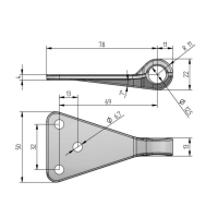 Ucho przykręcane, wielkość 0,85 mm