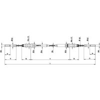 Linka hamulcowa 1000/1370 mm do KNOTT 980023, połączenia gwintowane M10 na obu końcach