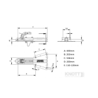 KNOTT - zaczep kulowy KZE 7,5, 750 kg z płytą kołnierzową VK