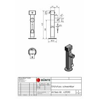 Noga podporowa 60 x 415 mm z trzpieniem sześciokątnym 19 mm, skok 240 mm, dopuszczalny nacisk 1350 kg