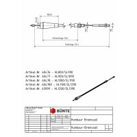 Linka hamulcowa 1000/1190 mm z cylinderkiem 24,6 do HUMBAUR/WAP