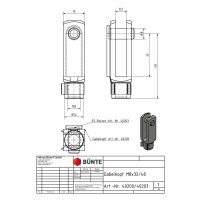 Głowica widełkowa M8, 16 x 58 mm, otw&oacute;r FI 8 mm