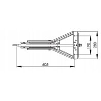 Podpora kempingowa składana 605 x 280 x 100 mm, 1000 kg