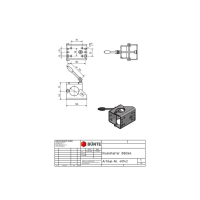 B&Uuml;NTE - Uchwyt zaciskowy koła podporowego z przegubem dociskowym FI 60 mm