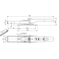 SPP-Zamknięcie mimośrodowe, ZB-05AA, 249mm, uchwyt płaski