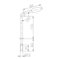 Śruba przegubowa  M12, długość 170 mm