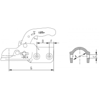 KNOTT - Zaczep kulowy K 35-C, 3500 kg, FI 60 mm, otwory...