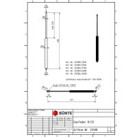 Sprężyna gazowa Typ 8/19, dł. 485 mm, skok 220 mm, gwint M6/M6, siła 260 N